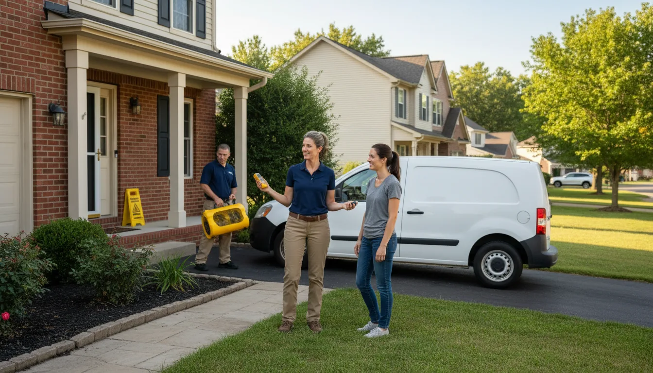 Residential water damage restoration in Cowden, IL